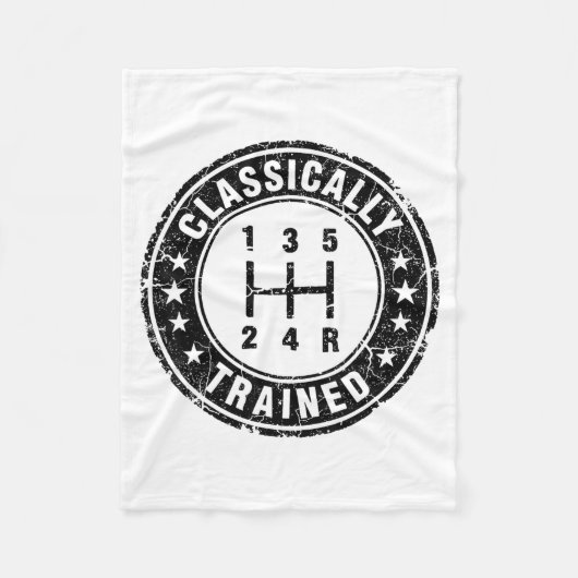 Clically Trained Car Guy Manual Transmission Stick フリースブランケット (正面)