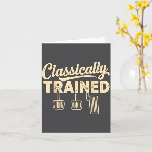 Clically Trained Retro Racing Three Pedals Manual  カード (黄色い花)