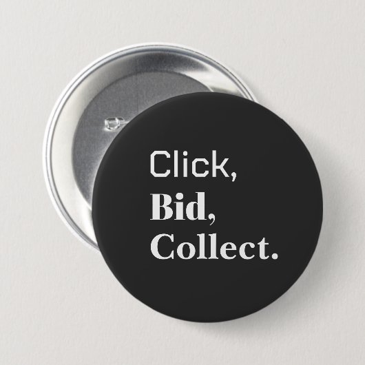 Click, Bid, Collect. Book Button 缶バッジ (正面&裏面)
