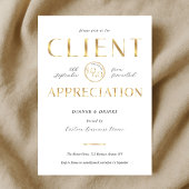 Client Appreciation Day White & Gold Logo Company 招待状