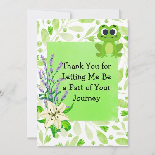 Client Appreciation Note – Green Pastel Floral サンキューカード (正面)