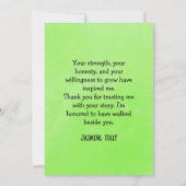 Client Appreciation Note – Green Pastel Floral サンキューカード (裏面)