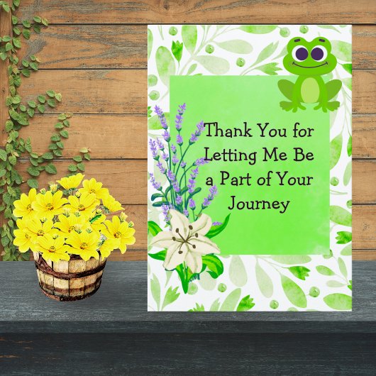 Client Appreciation Note – Green Pastel Floral サンキューカード