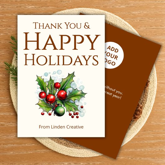 Client Holiday Greeting Card | Add Your Logo シーズンカード