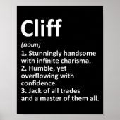 Cliff Definition Personalized Name Funny Birthday  ポスター (正面)