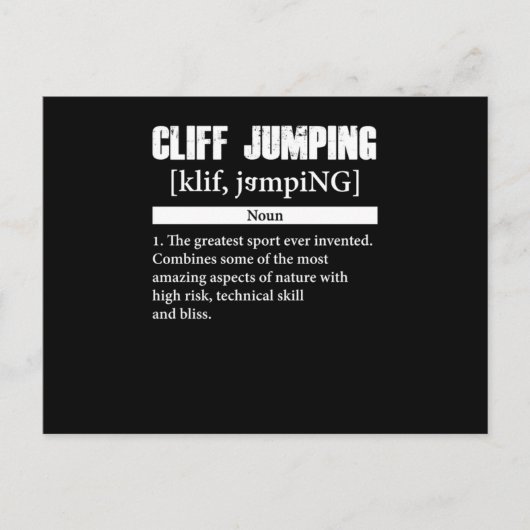 Cliff Jumping Definition Cliff Diving Gift ポストカード (正面)