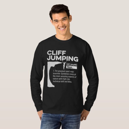 Cliff Jumping Noun Definition Tombstoning Cliff Di Tシャツ (正面フル)