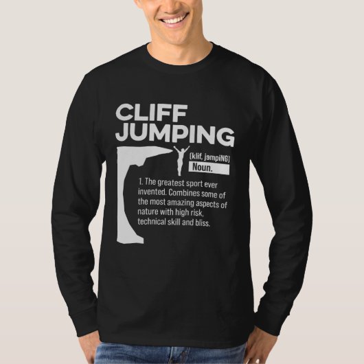 Cliff Jumping Noun Definition Tombstoning Cliff Di Tシャツ (正面)