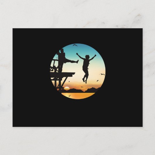 Cliff Jumping Sunset Cliff Jump Cliff Diving Gift ポストカード (正面)