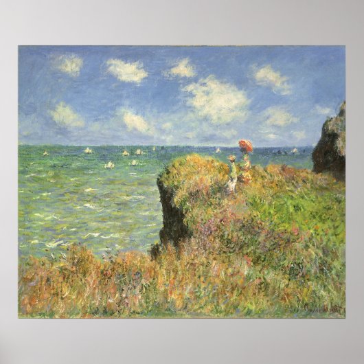 Cliff Walk at Pourville by Claude Monet ポスター (正面)