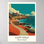 Cliff Walk Rhode Island Ocean Path ポスター (正面)
