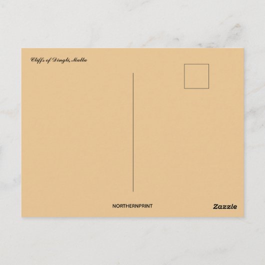 Cliffs of Dingli Malta ポストカード (裏面)