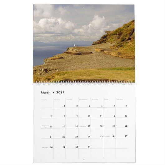 Cliffs of Moher    12 points of view カレンダー (3月 2027)