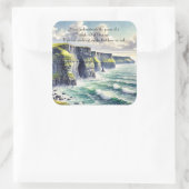 Cliffs of Moher, Ireland & Quote スクエアシール (バッグ)
