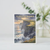 Cliffs of Moher Ireland Vintage ポストカード (スタンド正面)