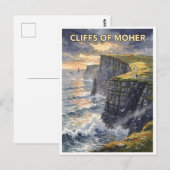 Cliffs of Moher Ireland Vintage ポストカード (正面/裏面)