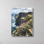 Cliffs of Moher Sea Pinks Thrift Art キャンバスプリント (正面)