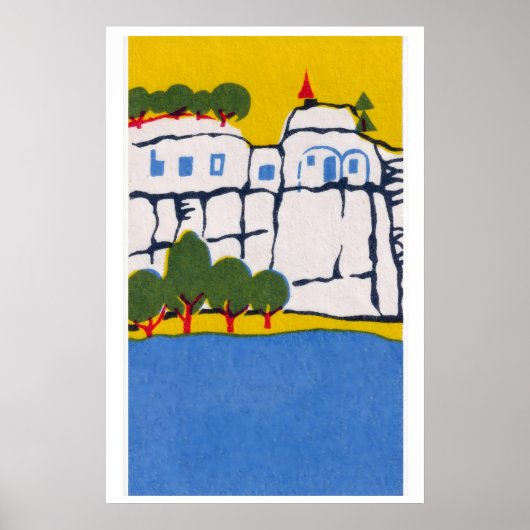 Cliffside Castle Matchbox Art Print ポスター (正面)