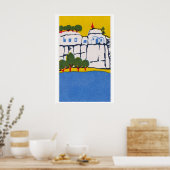 Cliffside Castle Matchbox Art Print ポスター (キッチン)