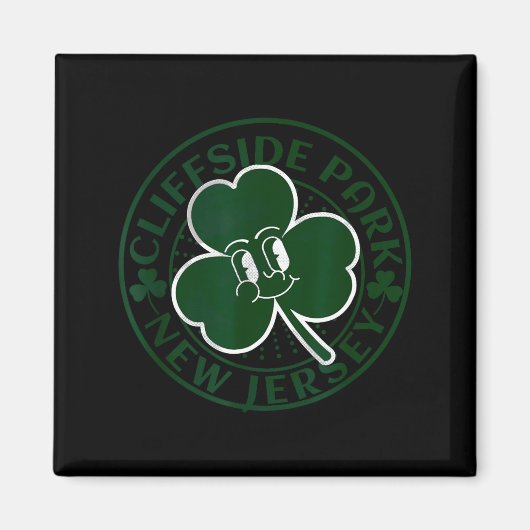 Cliffside Park New Jersey Irish Shamrock Nj Retro  マグネット (正面)