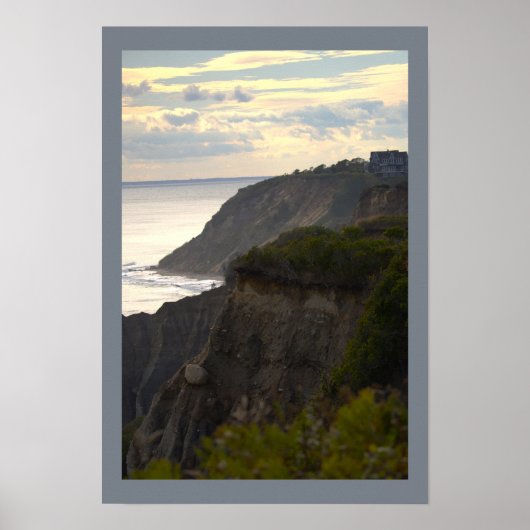 Cliffside Sunset Waterscape Photo Poster ポスター (正面)