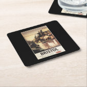 Cliftonの吊り橋およびボート スクエアペーパーコースター (アングル)