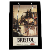 Cliftonの吊り橋およびボート ミディアムペーパーバッグ (正面)