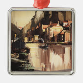 Cliftonの吊り橋およびボート メタルオーナメント (正面)