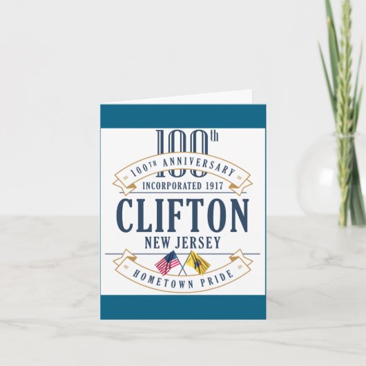 Clifton New Jersey 100th Anniv White カード (正面)