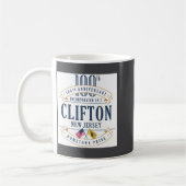 Clifton New Jersey 100th Anniv White  コーヒーマグカップ (左)