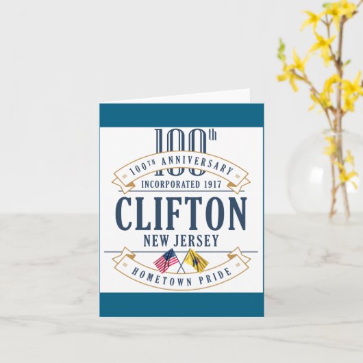 Clifton New Jersey 100th Anniv White _1  カード (黄色い花)