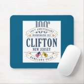 Clifton New Jersey 100th Anniv White _1 マウスパッド (マウス)
