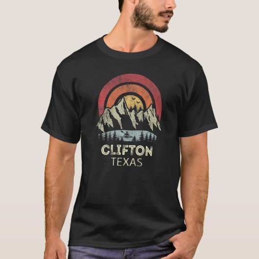 Clifton Texas Mountain Sunset Sunrise Kayaking   Tシャツ (正面)