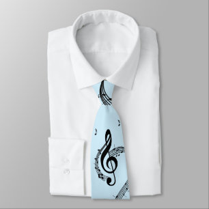 Climactic G Clef Music Blue ネクタイ