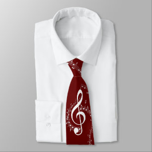 Climactic G Clef Music Red ネクタイ