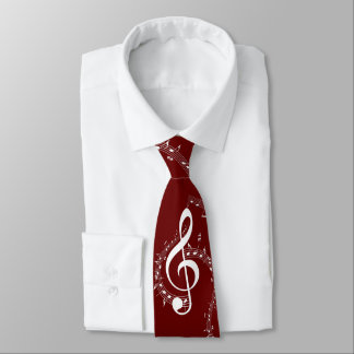 Climactic G Clef Music Red ネクタイ