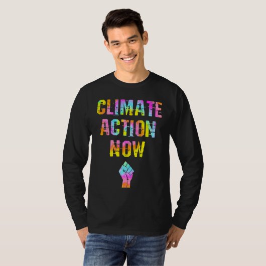 Climate action Fight global warming Tie dye Save t Tシャツ (正面フル)