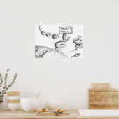 Climate Change Cartoon ポスター (キッチン)