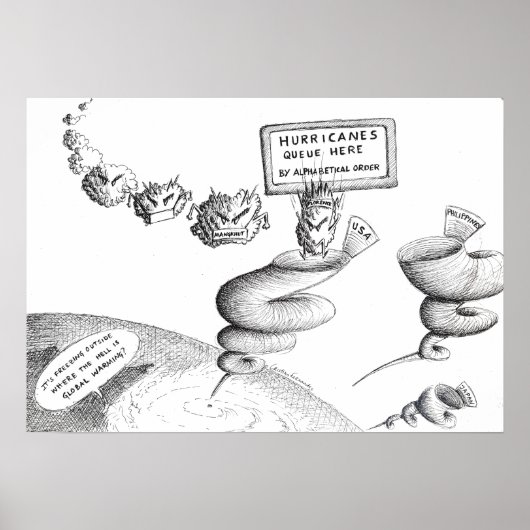 Climate Change Cartoon ポスター (正面)