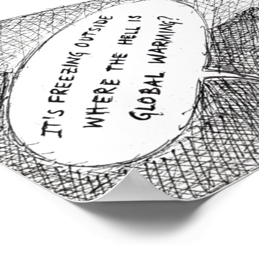 Climate Change Cartoon ポスター (角)