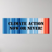 Climate Emergency Stripes Poster Science Wall Art ポスター (正面)