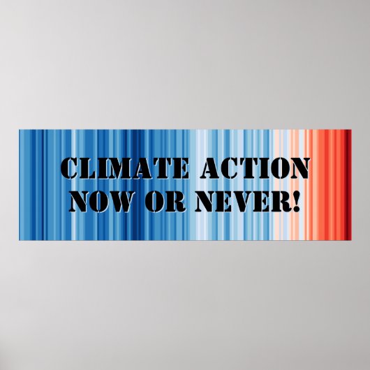 Climate Emergency Stripes Poster Science Wall Art ポスター (正面)