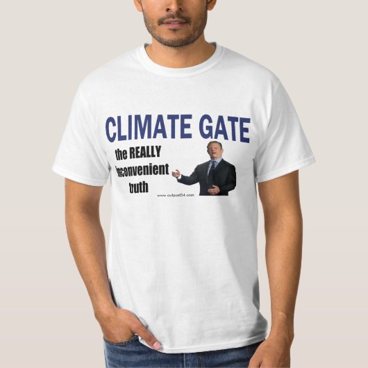CLIMATEGATE: 実際に不便な真実 Tシャツ (正面)