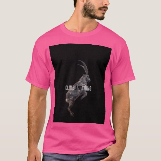 Climb Anything Ibex Edition (黒)グラフィック Tシャツ (正面)