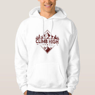 Climb High Mountain Hoodie – Hand-Drawn Geometric  パーカ