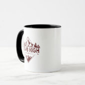 Climb High Mountain Mug – Hand-Drawn Motivational  マグカップ (正面左)