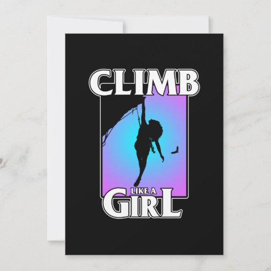 Climb Like Girl Mountain Climber Rock Climbing Lov サンキューカード (正面)