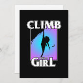 Climb Like Girl Mountain Climber Rock Climbing Lov サンキューカード (正面/裏面)