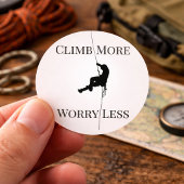 Climb More Worry Less Climbing Quote ラウンドシール
