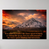 Climb That Mountain Landscape Inspirational Quote ポスター (正面)